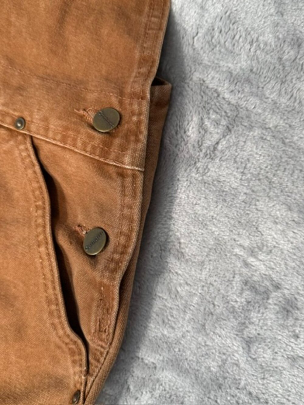 Carhartt R06 BRN Duck Bib Overalls Mens 44x30 Brown Double Knee Workwear - Picture 7 of 15